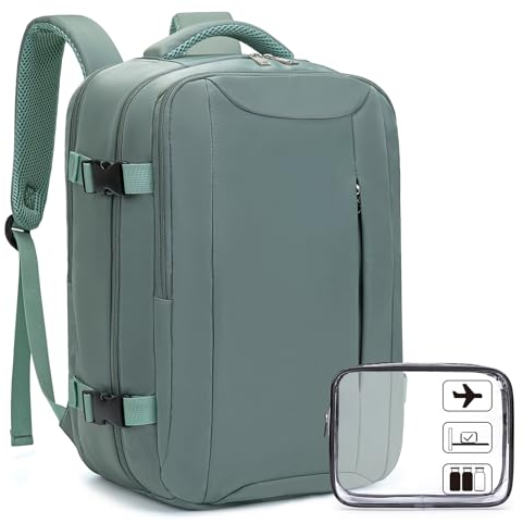 Xkdoai for Ryanair Cabin Bags 40x20x25, Travel Backpack with TSA Approved Clear Bag, Travel Bag Underseat Carry-ons Hand Luggage Bag for Travelling Casual Daypack for Ryan Air Plane
