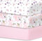 Bimocosy Lot de 3 draps-housses 100 % microfibre respirants, confortables et légers - Motif papillon, fleur, rose - 140 x 70 cm - Certifié Öko-Tex 100
