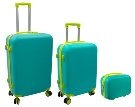 Ordinett, Voyager Koffer-Set, 3-teilig: 60L + 43L + 15L, Grün und Hellblau