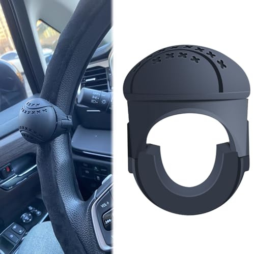 NIYATA Lenkradknauf, Lenkknauf, Universal Lenkradknopf, Universal Lenkradspinnknopf Lenkhilfe für Autos, LKW, PKW, Traktoren, Rasenmäher, Gabelstapler (Schwarz)