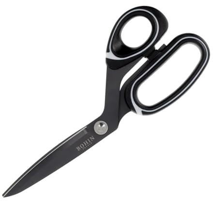 BOHIN France - BOHIN France Inoxydable Acier Titane Recouvert (23cm) Professionnel Couture Ciseaux avec Ergonomique Poignées - 1 Pièce, Argent
