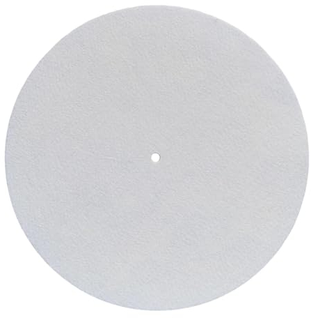Ronyme Plattenspieler-Plattenmatte Plattenspieler-Matte Vibrationsdämpfung Filzschutz 12 Zoll Verbessert den Klang 3 mm Dicke Filz-Plattenunterlage Home, Weiss