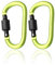 2 Stück Karabiner mit Schraubverschluss, Grün Schlüsselanhänger Karabinerhaken Aluminium Schraubkarabiner Karabiner Haken D-Clip für Hundeleine, Geschirr, Camping, Aluminiumlegierung D-Typ