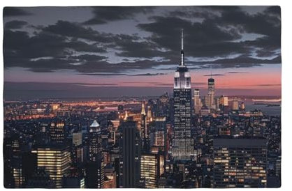 Bedrucktes Tischset mit New York, 6-teilig, Kunstleinen, Esszimmer-Tischsets & Tischsets, hitzebeständig, rutschfeste Untersetzer