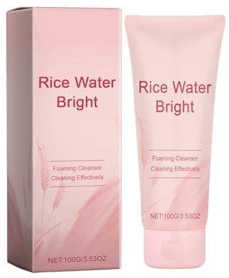 Rice Water Bright Facial Foaming Cleanser with Ceramide, Rice Puree Cleansing Foam, Gentle Face Wash for Hydrating & Moisturizing, Makeup Remover, Korean Skincare Cosmetics Foam Deep Cleansing (1)
