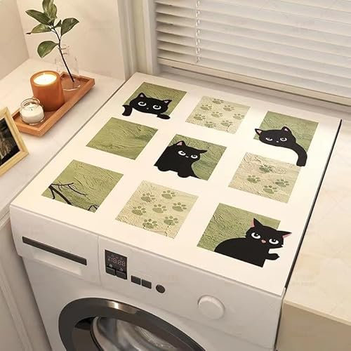 Tovagliette Lavabili Gatto Verde Copri Lavatrice Per Interno Per Top - Antiscivolo Tappetino Lavatrice - Tappeto Assorbente In Diatomee Per Tovagliette, Cucine, Bagni35*45Cm