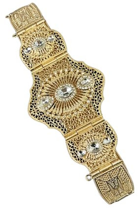 DINSOAVR Gürtel, traditioneller Taillengürtel, russischer Kaukasus, Kostüm, Kristallgürtel für Bühnenauftritte, eleganter Hochzeits-Bund