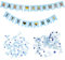 Baby Shower Konfetti und Banner Set - Dekoration für Babyparty, Junge Blau, It's a Boy Banner für Gender Reveal Party