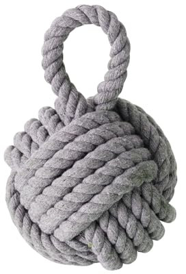 Seaside No.64 - maritimer Türstopper Knoten - elegantes Dekoobjekt aus Jute - stilvoller Seemannknoten für alle Räume, Türen und Fenster - in 4 Farben (hellgrau)