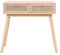 Table console moderne en rotin avec 2 tiroirs de rangement pour couloir, chambre à coucher, bureau, cadre naturel