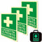 Ashoaza 3 Pezzi Auto-Luminosa per CASSETTA DI PRONTO SOCCORSO Cartello, Adesivi Cassetta Pronto Soccorso in Vinile Autoadesivo Anti graffio Anti UV impermeabile, (Autoilluminata Cm 20 x 15)