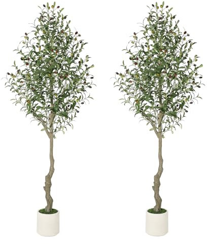 Litake Olivenbaum Künstliche Pflanzen 180cm mit Weiß Topf für,Kunstpflanze Pflanzen Groß,Home,Wohnzimmer,Schlafzimmer Büro DekoModerne Dekoration Housewarming Geschenk