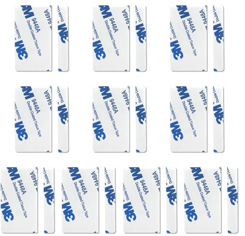 SECOPIN Adhesive Replacement Tape Compatible for GE Personal Security Window and Door Alarm, Double Sided Adhesive Pads(10 Sensor and 10 Magnet Replace Pads)
