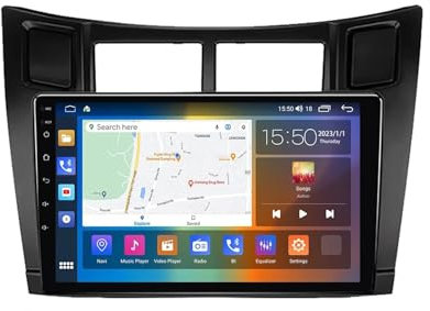 9 Pollice Touchscreen Android 13 Car Radio per Toyota Yaris 2007-2012 Lettore multimediale con GPS Bluetooth FM Radio USB Comandi al Volante Telecamera Posteriore(C5 8+256G)