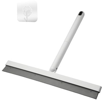 Elalove Duschabzieher Weiß, 34 cm Mit 180° Drehung – Glasabzieher für Dusche, Fenster & Fliesen inkl. Aufhänger