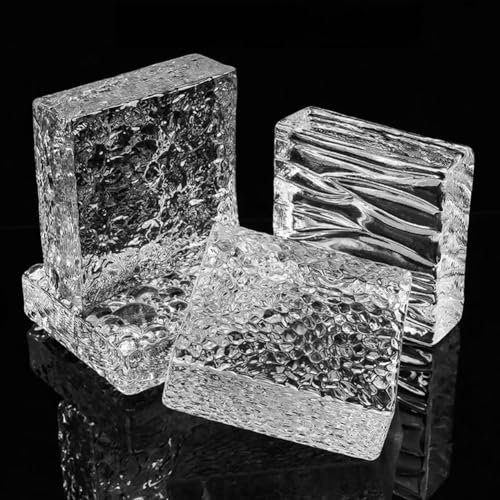 LXHELIVERY Briques De Verre Transparentes Et Colorées (1 Pièce) - Briques De Verre Pleines Rectangulaires - pour La Construction De Maisons(Green-a)