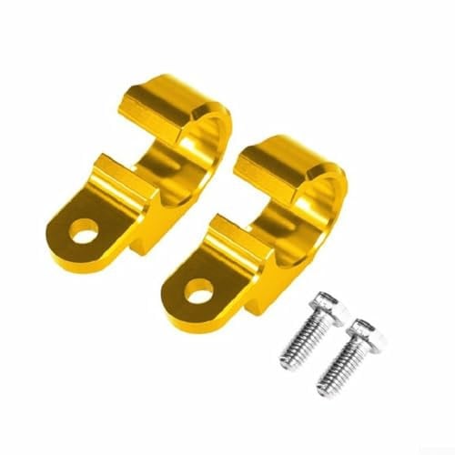 CNC Aluminum Motorcycle Brake Line Clamp Holder Optimized for Most Motorcycles with Reliable Performance Features (Gold)
