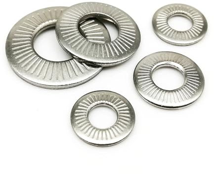 2/5/10/25/50 Stück M3 M4 M5 M6 M8 M10 M12 M16 NFE25-511 304 Edelstahl-Scheibenfeder Fächerscheibe Rändelscheibe Elastische Dichtung(2pcs M16)