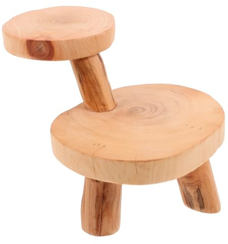 OHPHCALL Wooden Yew Wood Carving Ornament Double-Layer Base for Office and Living Room Decor, 16cm Length Creative Wood Crafts Home Decoration Display