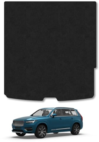 Volvo XC90 (2015+) Carpet Boot Mat | Black Edge Trim Tailored Fit Boot Liner Full Coverage Protection Accessories Easy Clean Anti Slip Made in the UK
