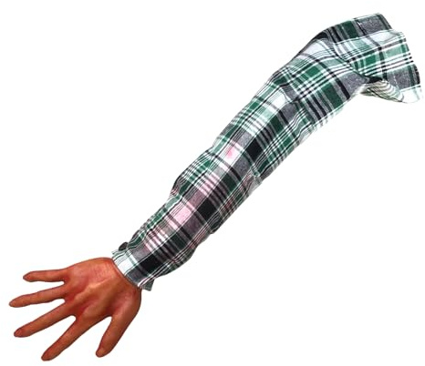 Manolyee Künstlicher Arm Attrappe - 56 cm Menschlicher Arm Mit Kariertem Ärmel | Realistisches Wiederverwendbares Requisit Für Halloween-Dekoration