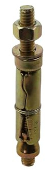 Nuts About Bolts M6 x 100mm Projecting Bolt Shield Anchor, Heavy Duty Rawlbolt, Zinc Yellow Plated, Concrete Brick Block Stone - Pack of 4