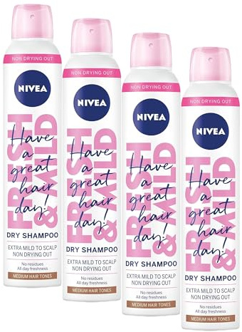NIVEA Trockenes Shampoo Medium Tones 200ml 200ml (Packung mit 4)