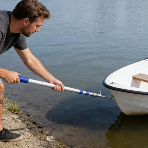 WLCGYD Bootshaken Teleskop-Bootshaken, Aluminium-Dockhaken Für Boote, Für Angeln, Festmachen, Abrufen Und Retten(5pack,3m/9.8ft)
