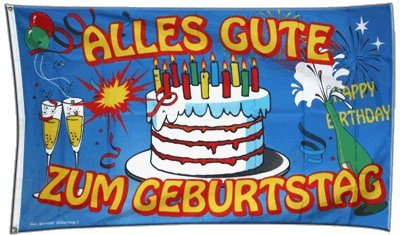 Flaggenfritze Fahne/Flagge GeburtstagsFahne/Flagge Alles Gute zum Geburtstag + gratis Sticker