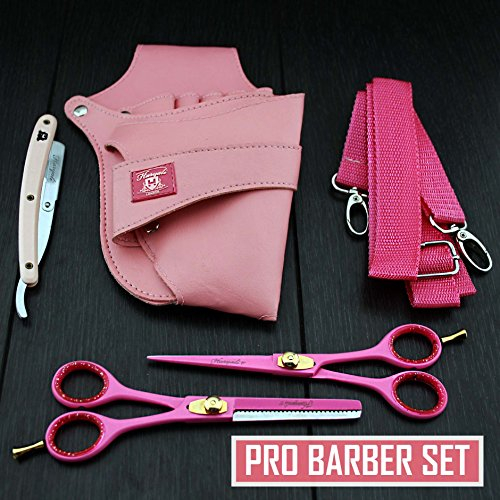 Professionelle 6-Zoll-Friseurschere und Haarschere, Friseurschere mit Hostler und Rasiermesser