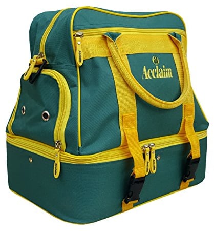 Acclaim Farne Midi Nylon Double Decker Bowlers Level Lawn Flat Green Short Mat Indoor & Outdoor Bowling Bowls Bag New 2025 Model (Bottle Green/Yellow)