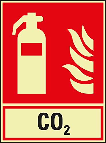 LEMAX® Brandschutz-Kombischild Feuerlöscher CO2, ISO, Folie, selbstklebend, 200x270mm