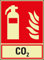 LEMAX® Brandschutz-Kombischild Feuerlöscher CO2, ISO, Folie, selbstklebend, 200x270mm