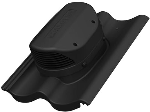 Parotec Flachlüfter für Braas - Doppel-S, Nelskamp - S, IBF - Doppel-S, ProDach - Doppel-S Dachlüfter Entlüfter Lüftungsziegel (RAL 9005 - Schwarz)