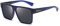 JIM HALO Retro Polarisierte Sonnenbrille Männer Frauen Flat Top Square Brille (Blue Frame/Polarized Blue Lens)