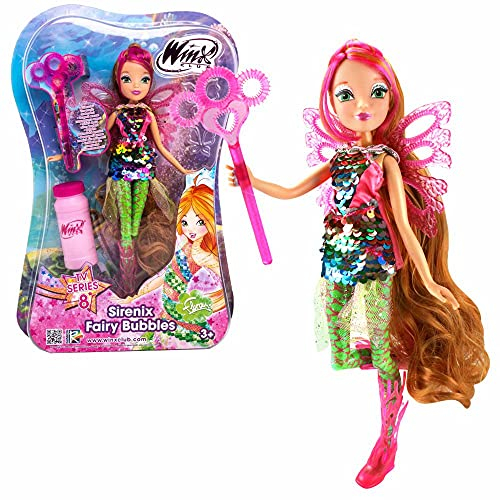 Winx Club Flora | Sirenix Fairy Bubbles Bambola Fata 28 cm | Bolle di Sapone