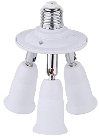 Akynite Adaptateur E27 3 en 1 pour Studio, Douille Triple a Vis pour Ampoules LED, Support de Plafonnier de Trois Lampes, 360 Degrés Réglable, Douille Multiple E27 pour Lampe UV Disco, Blanc