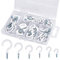 Kissral 70 Stück Schraubhaken Hakenschrauben Sortiment Deckenhaken Set Tasse Haken Halter Kit Schraubhaken Cup Haken Ösenhaken Deckenhaken für Tassen Haushaltsgegenstände