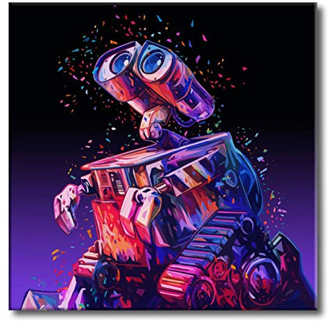 Shukqueen Malen nach Zahlen, DIY Ölgemälde für Erwachsene, Anfänger, Kinder, Feiertagsgeschenke, Pop Robot, 16x20 Zoll (Ohne Rahmen)