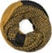 styleBREAKER Damen Strick Loop Schal 2-Farbig mit Ombre Farbverlauf, Reiskorn Strickmuster, warmer Winter Strickschal 01018165, Farbe:Anthrazit-Cognac