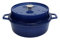 Grillfürst farbig emaillierter Dutch Oven ca. 4 Liter Fassungsvermögen - stabil stehender Gusseisentopf ohne Füße, Blaue Kratzfeste Emaillierung, multifunktional, ca. 15,5 x 34,3 cm, DO4