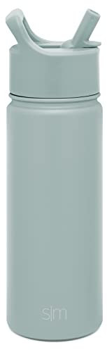 Simple Modern Trinkflasche mit Strohhalm | Wasserflasche Edelstahl Isolierte für den Sport Fitnessstudio | Summit | 530ml | Sea Glass Sage