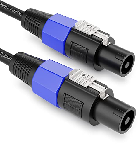 deleyCON 3,0m Cavo per Altoparlante PA - Qualità da Studio - in Puro Rame OFC - Cavo Bipolare per Altoparlante PA 2x 2,5mm² (AWG13) 8,3mm