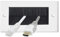 Auline Black Brush White Surround Double Twin 2 Gang Wall Outlet Cable Entry Plate Tidy Mount Face Plate Wall Plate (1)