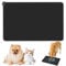 Emwel Dog Food Mat, Silicone Dog Bowl Mat, Non-Slip Cat And Dog Feeding Mat, Waterproof Dog Placemat L (47 * 30), black, 180g