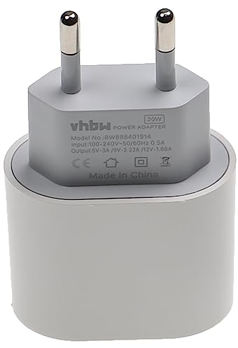 vhbw Netzteil/Ladegerät kompatibel mit Apple iPhone 11 Pro Max, 11 Pro, 12, 11 Elektrogeräte - USB-C Netzadapter 5/9 / 12V