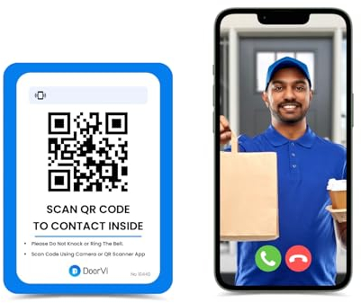DoorVi Intelligente Video-Türklingel angetrieben durch QR-Code-Technologie, sofortiger Besucher-Videoanruf auf dem Smartphone, QR scannbare Technologie, 2-Wege-Talk