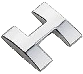 anso 1 x Auto-Auto-Chrom-Metall-DIY-3D-Buchstaben, digitales Alphabet-Emblem, Auto-Stoßstangen-Aufkleber (H)