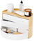 JGATW Uhrenbox Aufbewahrungsbox for Ohrringe, Halsketten, Uhren, Halbkreis Aus Holz, 180 Grad 3 Drehbare Schmuck-Aufbewahrungsbox Uhrenkasten (Blue : Primary Color, Size : 25 * 15 * 18CM)