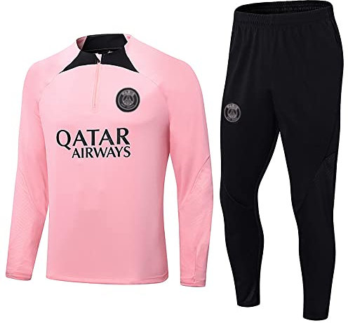 WDDWYHLL Survêtement de football à manches longues pour homme - Respirant - Survêtement de course - Survêtement de jogging pour garçon, Rose 1, S